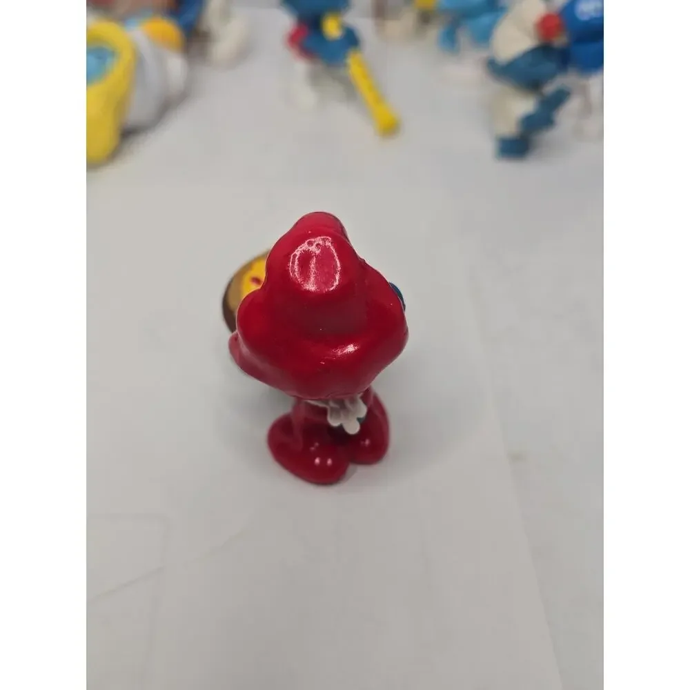 Smurfs 20180 Pizza Papa Smurf Food Rare Vintage Figure PVC Toy Figurine 80s Peyo